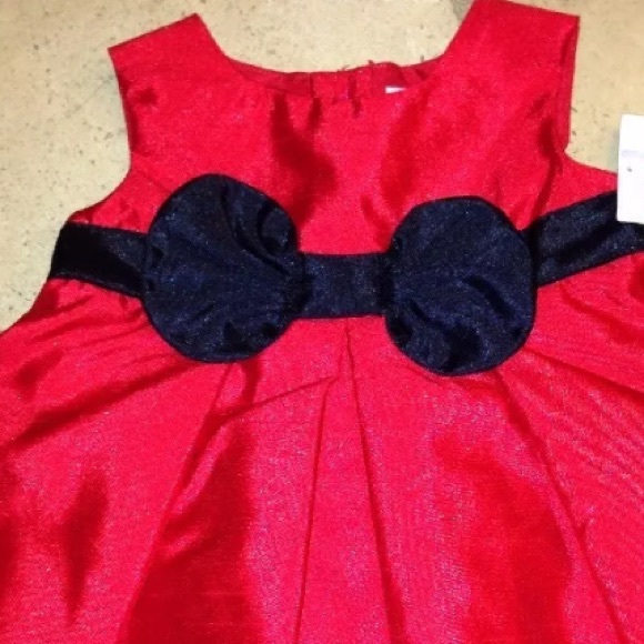 NWT Carter's Red Black Bow Formal Dress - Picture 2 of 4