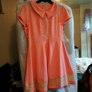 Pink and laced Rehab dress