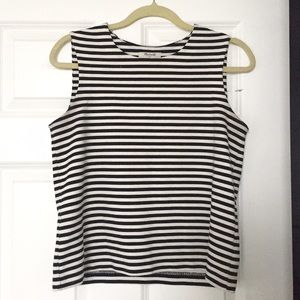 Madewell black white striped ribbed tank