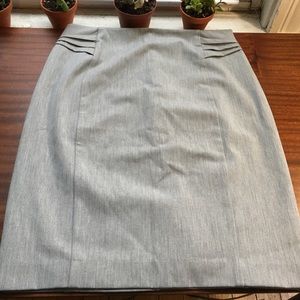 Gray knee length Express pencil skirt.