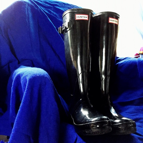 Hunter Women ☔️👢Hunter Black Original Tall Gloss Rain Boots