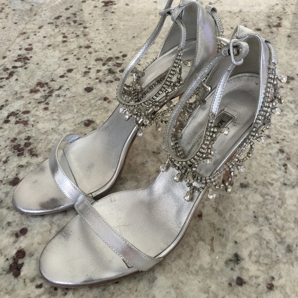Crystal Manolo's size 9 with a 4.25" heel.