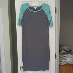 Gray & Teal Lularoe Julia dress