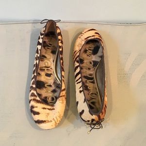 Sam Edelman Joya Flat in Tan Tiger Print