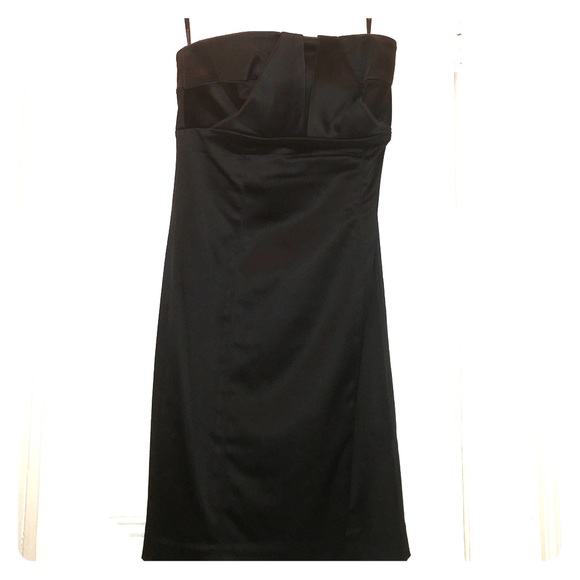Black strapless Bebe dress
