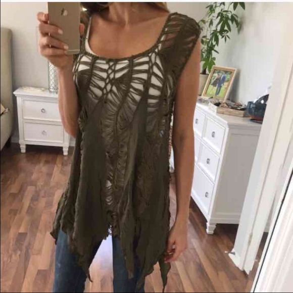 Olive Crochet Top