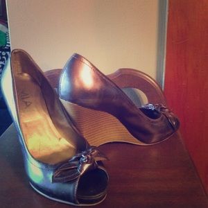 MIA peep toe wedges