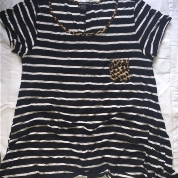 Stripped Blouse Animal Print