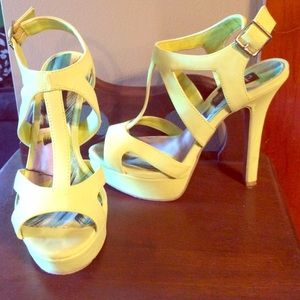 Neon green strappy heels. Worn twice.