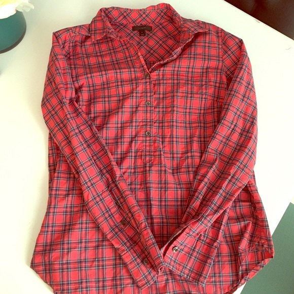 JCREW Factory Plaid Button Up - Size 6