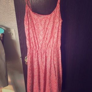 Print coral sun dress