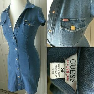 GUESS soft denim bodycon dress -reduced