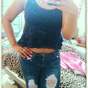 Hollister Navy Crop Top