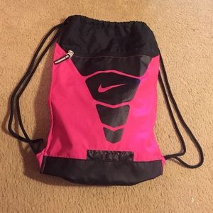 Pink Nike drawstring bag