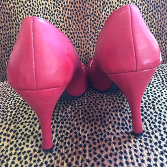 Red Peep-Toe Heels - Picture 3 of 4