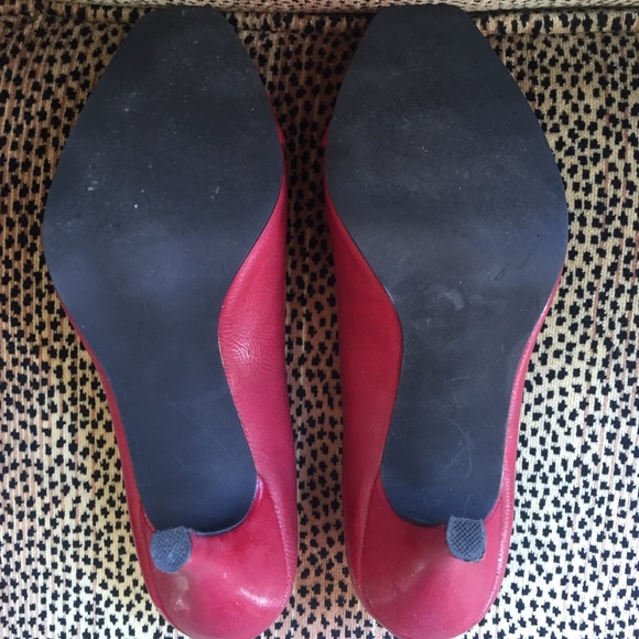 Red Peep-Toe Heels - Picture 4 of 4