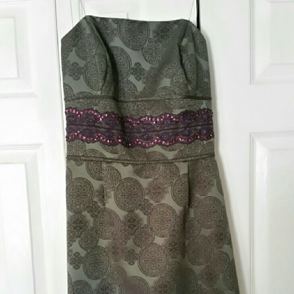 Strapless cocktail dress.