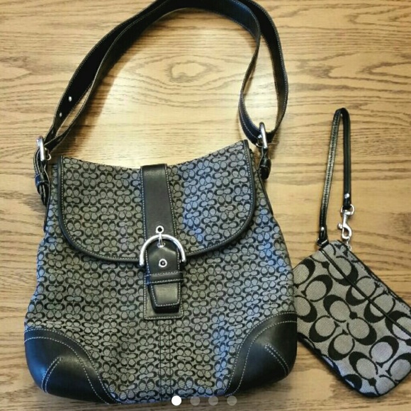 Coach shoulder or crossbody purse & wristlet