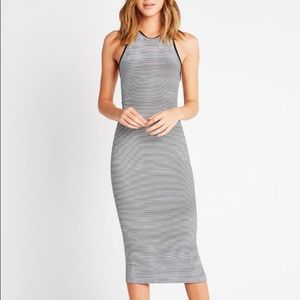BRAND NEW midi bodycon racerback stripe dress