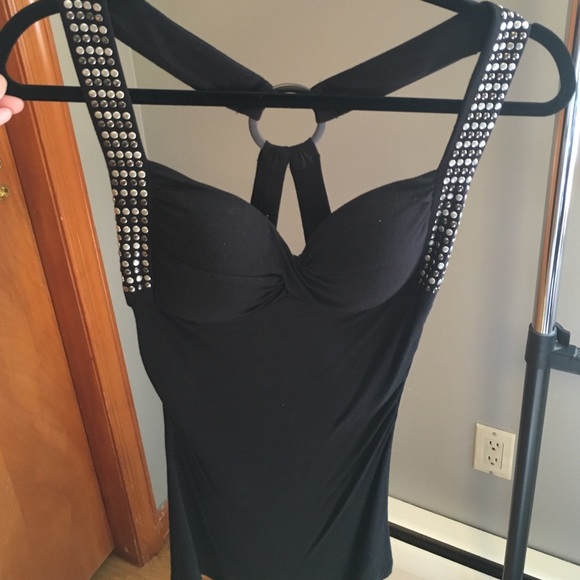 Studded stretch cotton Bebe top