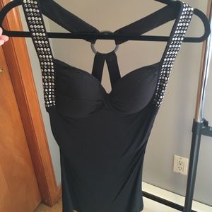 Studded stretch cotton Bebe top