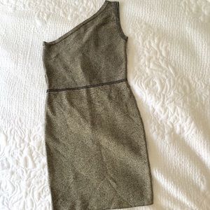 BCBG Maxazria one shoulder mini dress