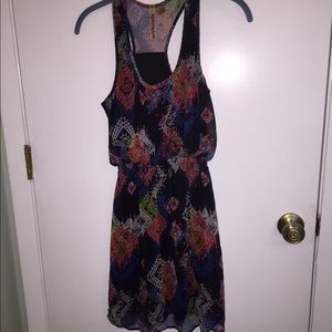 Cinch waist multi color dress