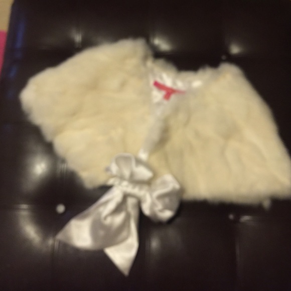 White rabbit fur shawl