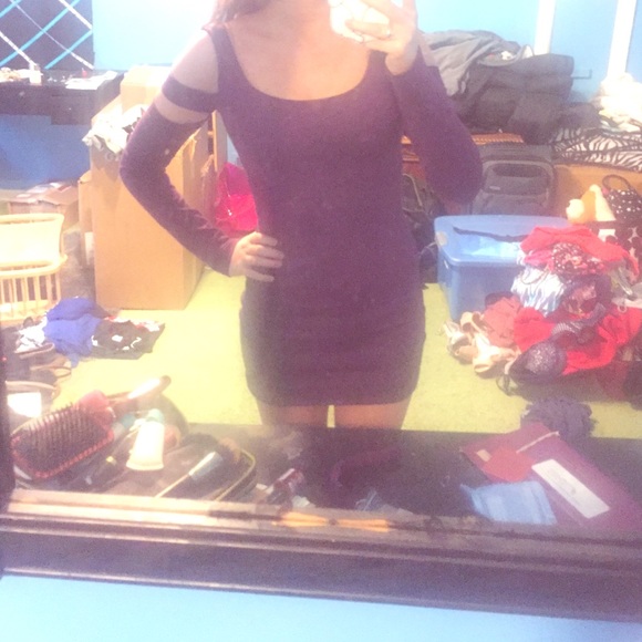 Purple bodycon dress