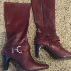 Burgundy red boots
