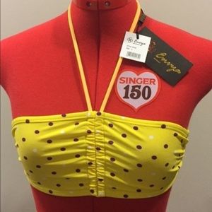 Envya yellow polka dot bikini top