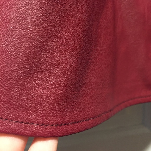 Abercrombie & Fitch Maroon (Red) leather skirt! - Picture 2 of 4