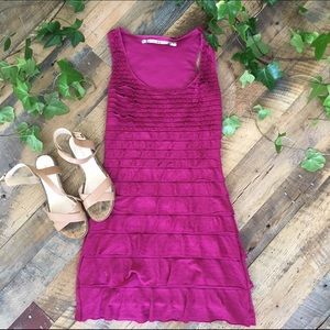 Chelsea and Violet fuchsia ruffle dress