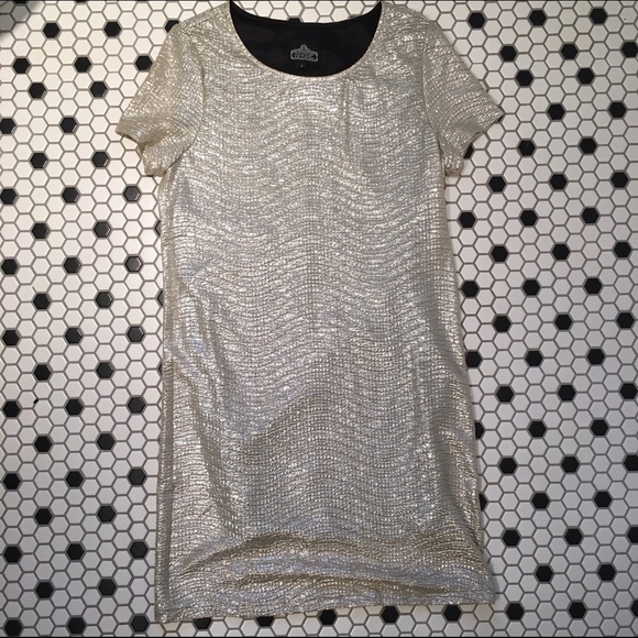 Metallic shirt dress