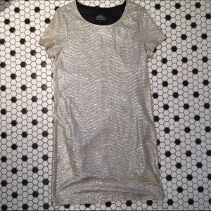 Metallic shirt dress