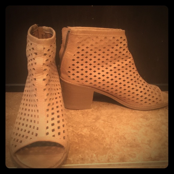 Peep toe booties