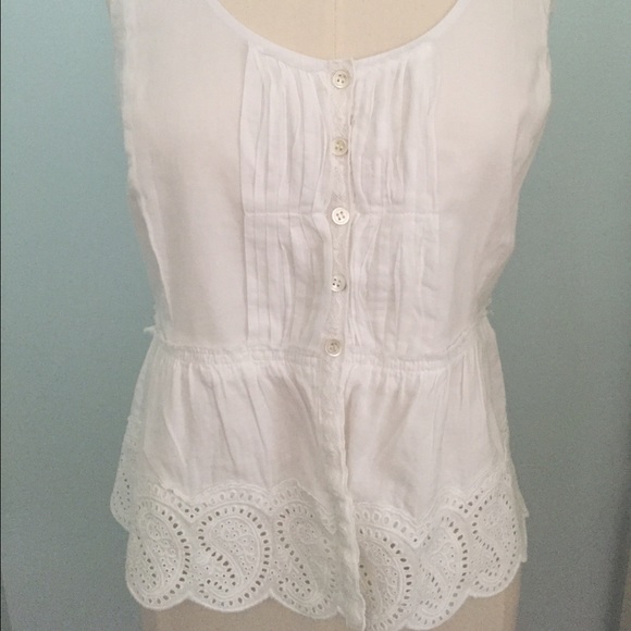 J. Crew white eyelet peplum top