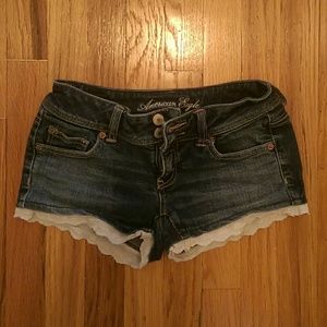 American Eagle Lace Jean Shorts