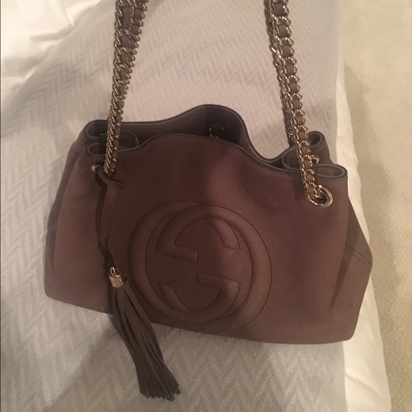New Grey suede Gucci bag