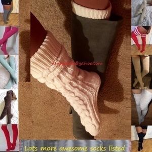 Cozy Thick Cable Knit Knee High Socks Sweater Boot Soft Bedroom Birthday Gift