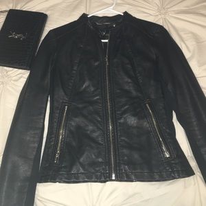 Black Express leather jacket