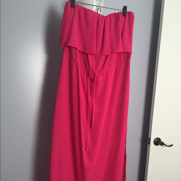 Pink strapless maxi