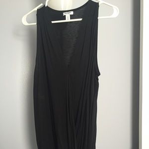 Faux wrap black sleeveless top