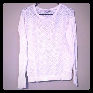 ☕️White Sheer Chevron Sweater