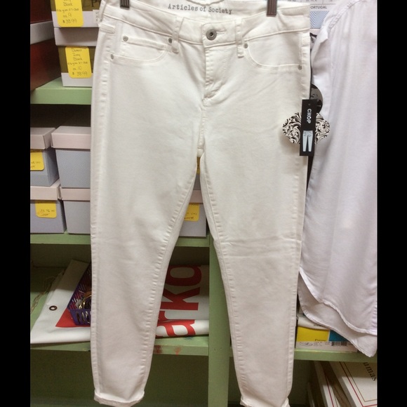 White Articles of Society Crop jeans - Picture 1 of 1