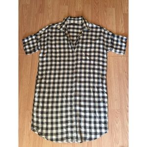 Madewell courier shirt dress buffalo plaid size XS