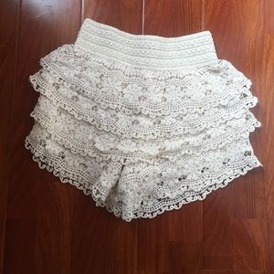 Lace high waisted shorts
