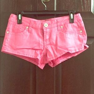Almost famous pink metallic shorts