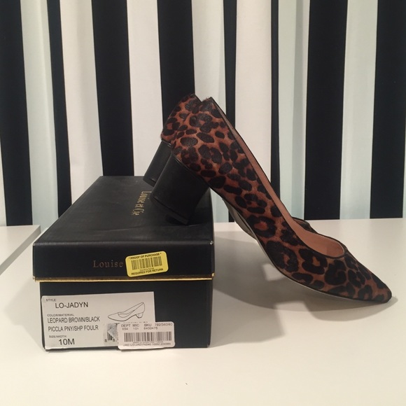 Pointy Toe + block heel + leopard pumps