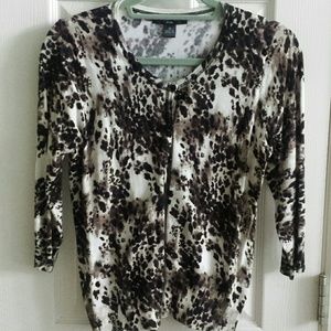 August Silk animal print cardigan sweater